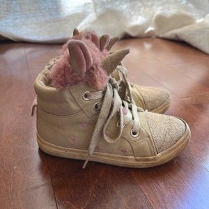8 toddler Cat & Jack UNICORN sneakers hi-top zip